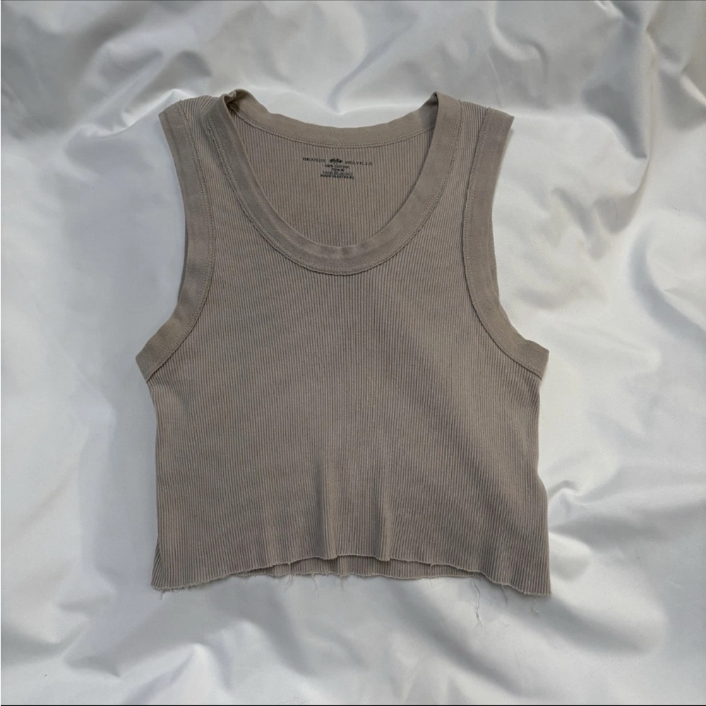 Brandy Melville Tan Beige Sheena Tank Top Cropped